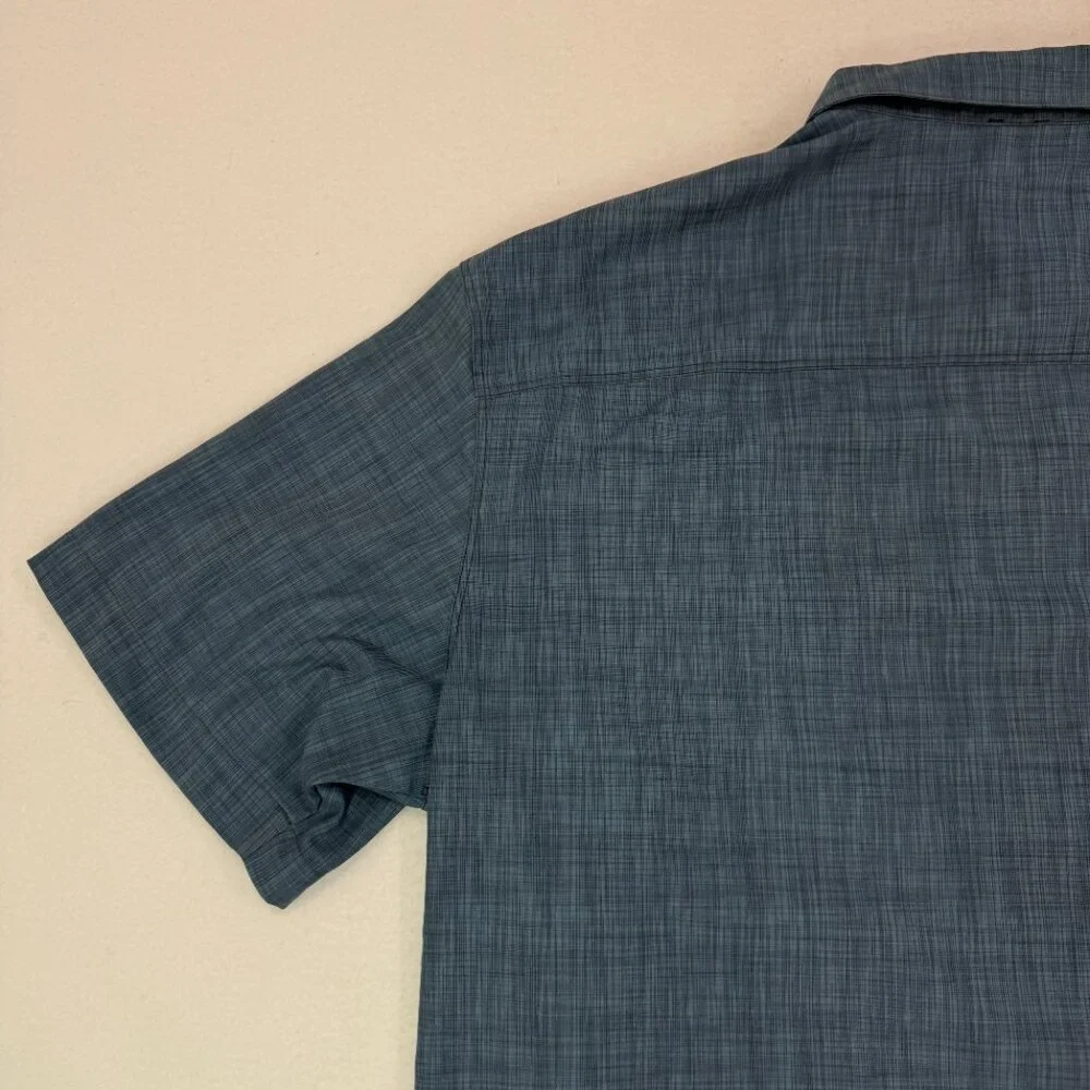 Kuhl Shirt Mens XL Persuadr Short Sleeve Button Up Lightweight Blue UPF Hiking - Picture 12 of 16